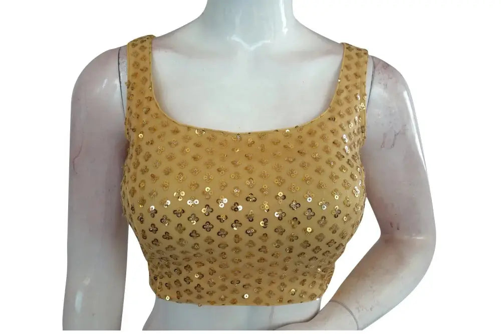 Designer Sequin Embroidered Readymade Saree blouse with Matching Mask - D3blouses