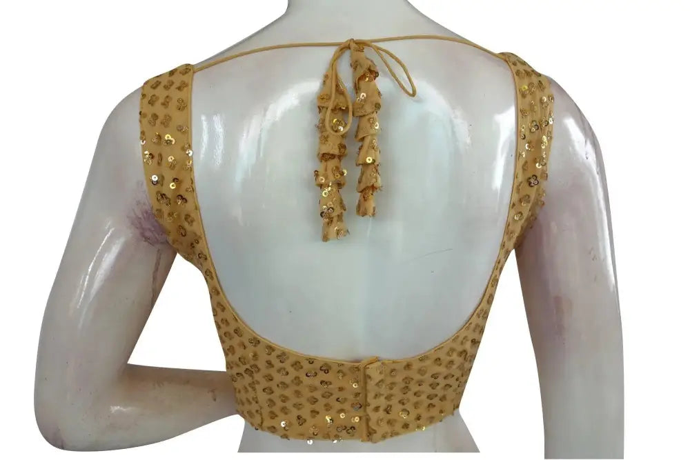 Designer Sequin Embroidered Readymade Saree blouse with Matching Mask - D3blouses