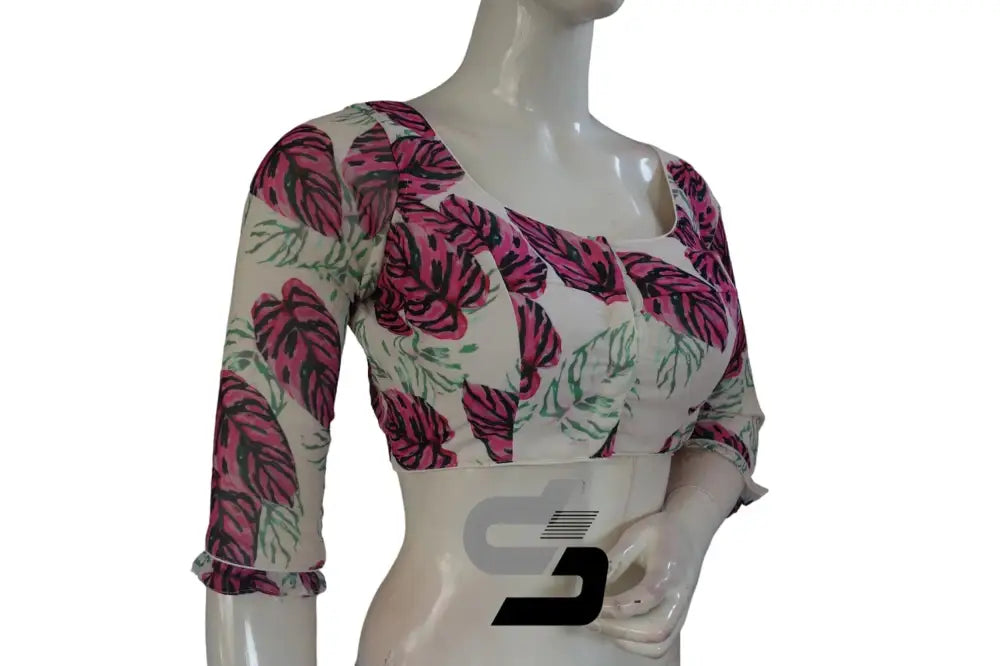 Designer White Organza Saree Readymade Blouse and Tassel Embellishments - D3blouses