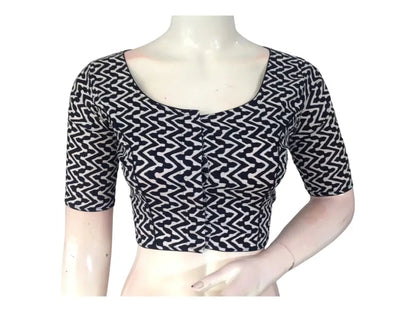 Effortless Chic: Black High-Neck Cotton Blouse for Working womens - D3blouses