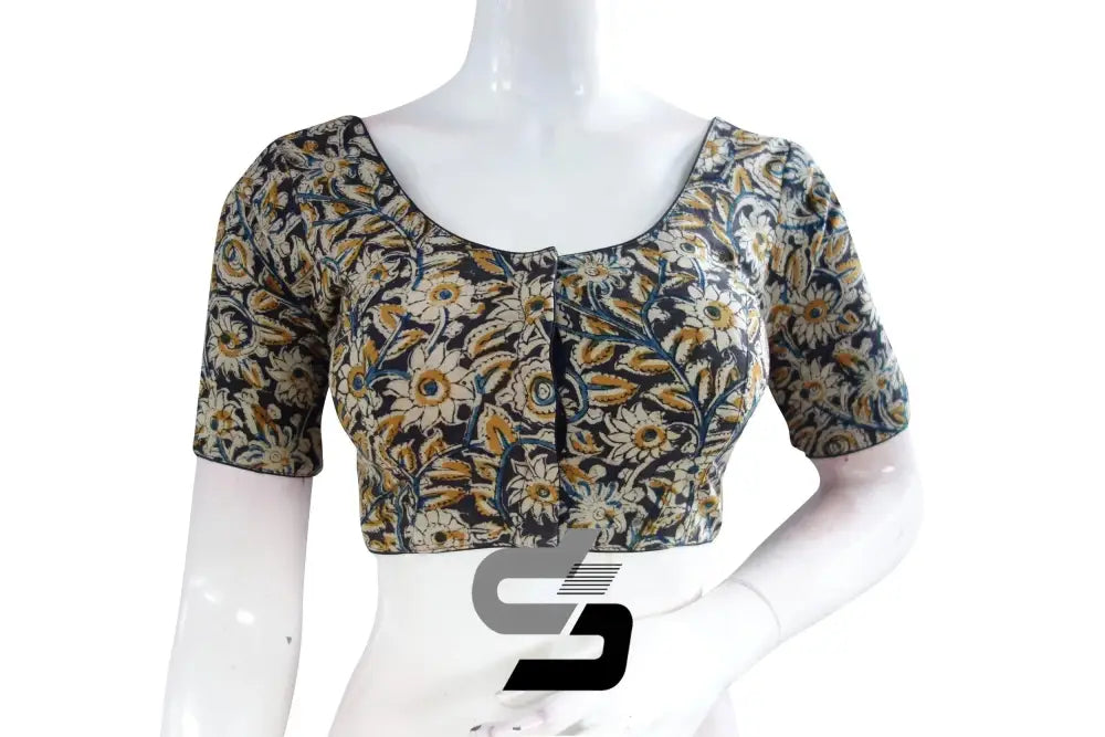 Effortless Chic, Kalamkari Cotton Ready-made Saree Blouse - D3blouses