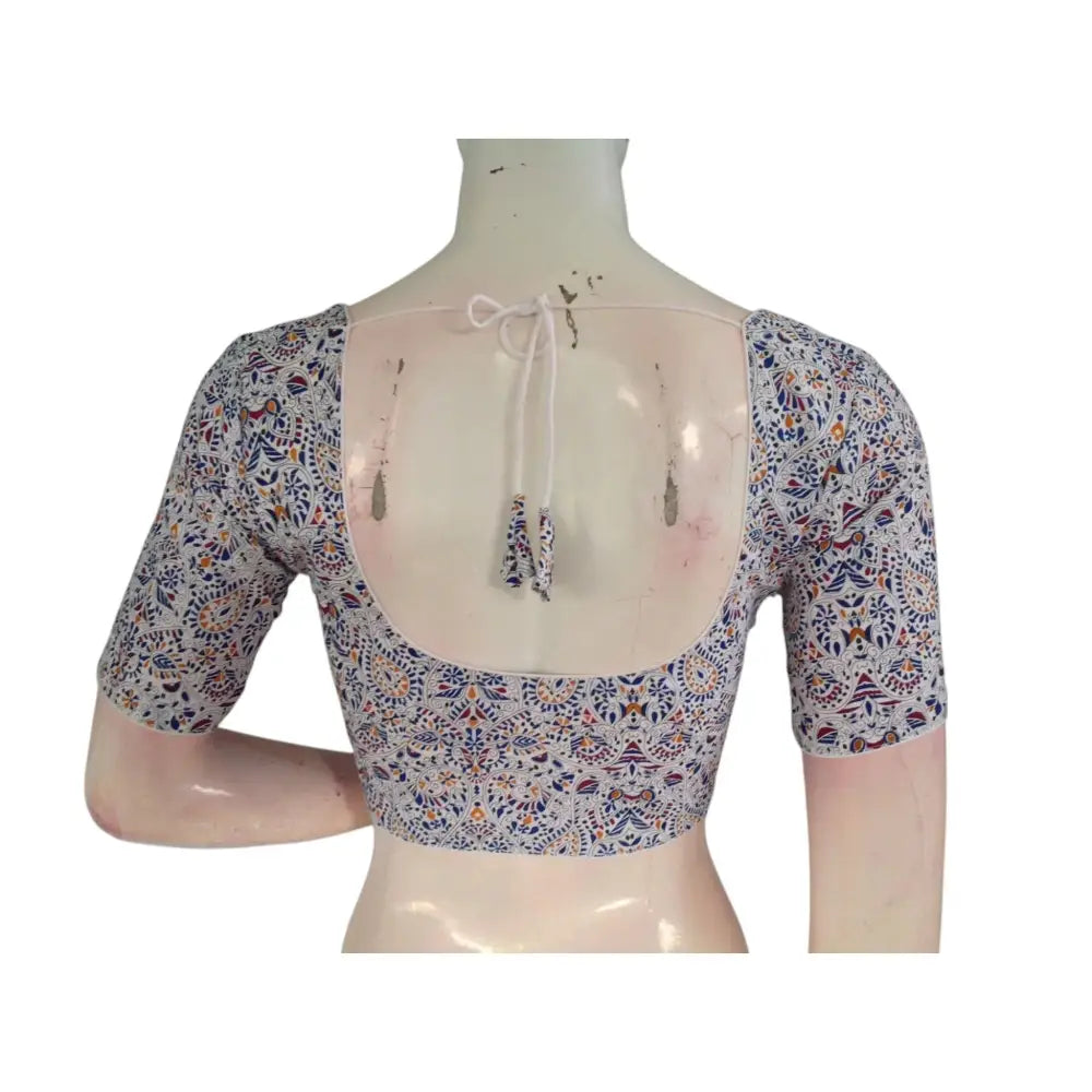 Effortless Chic: Off-White Cotton Readymade Saree Blouses | USA - D3blouses