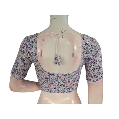 Effortless Chic: Off-White Cotton Readymade Saree Blouses | USA - D3blouses