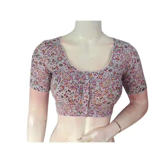 Effortless Elegance: Off-White Cotton Ready made Saree Blouses - D3blouses