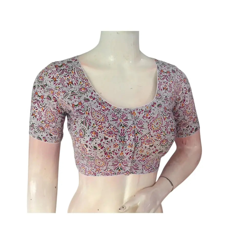 Effortless Elegance: Off-White Cotton Ready made Saree Blouses - D3blouses