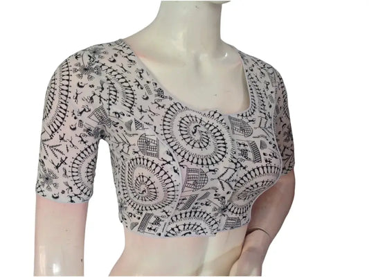 Eggshell Cotton Readymade Saree Blouse: A Delicate Delight - D3blouses