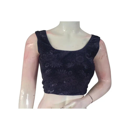 Elegant Dark Navy Blue Designer Saree Blouse | Ready to Wear & Chic - D3blouses