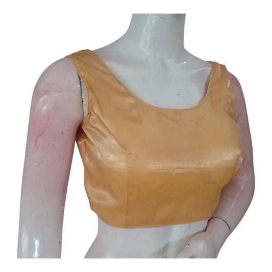 Elegant Gold Color Silk Tissue Readymade Blouse | Classic & Versatile - D3blouses