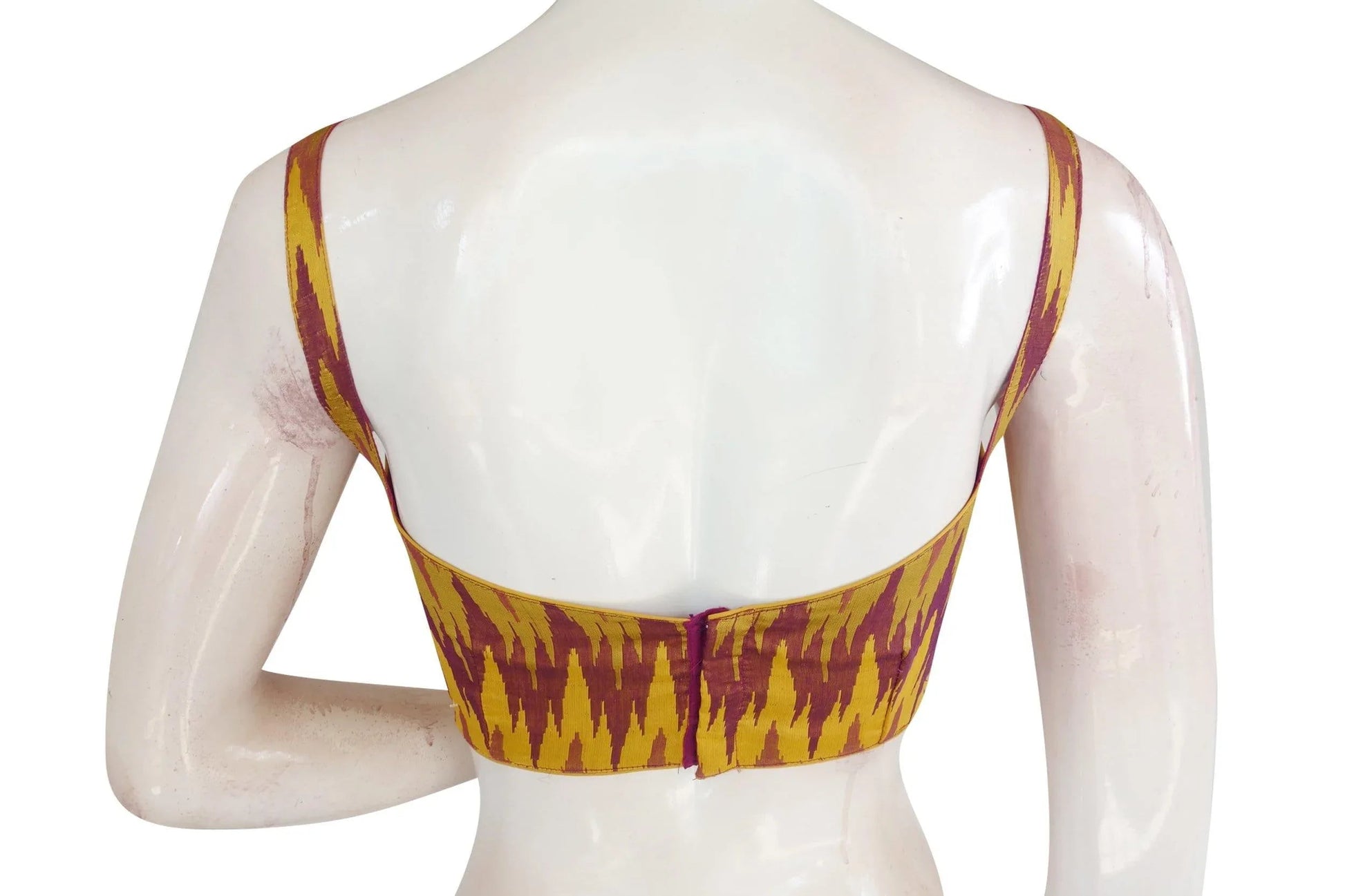 Elegant Multi Ikkat Silk Designer Blouse - Silk and Spaghetti Sophistication - D3blouses