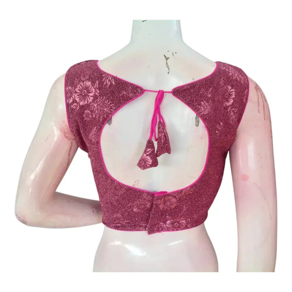 Elegant Onion Pink Readymade Saree Blouse | Designer Blouse for Women - D3blouses