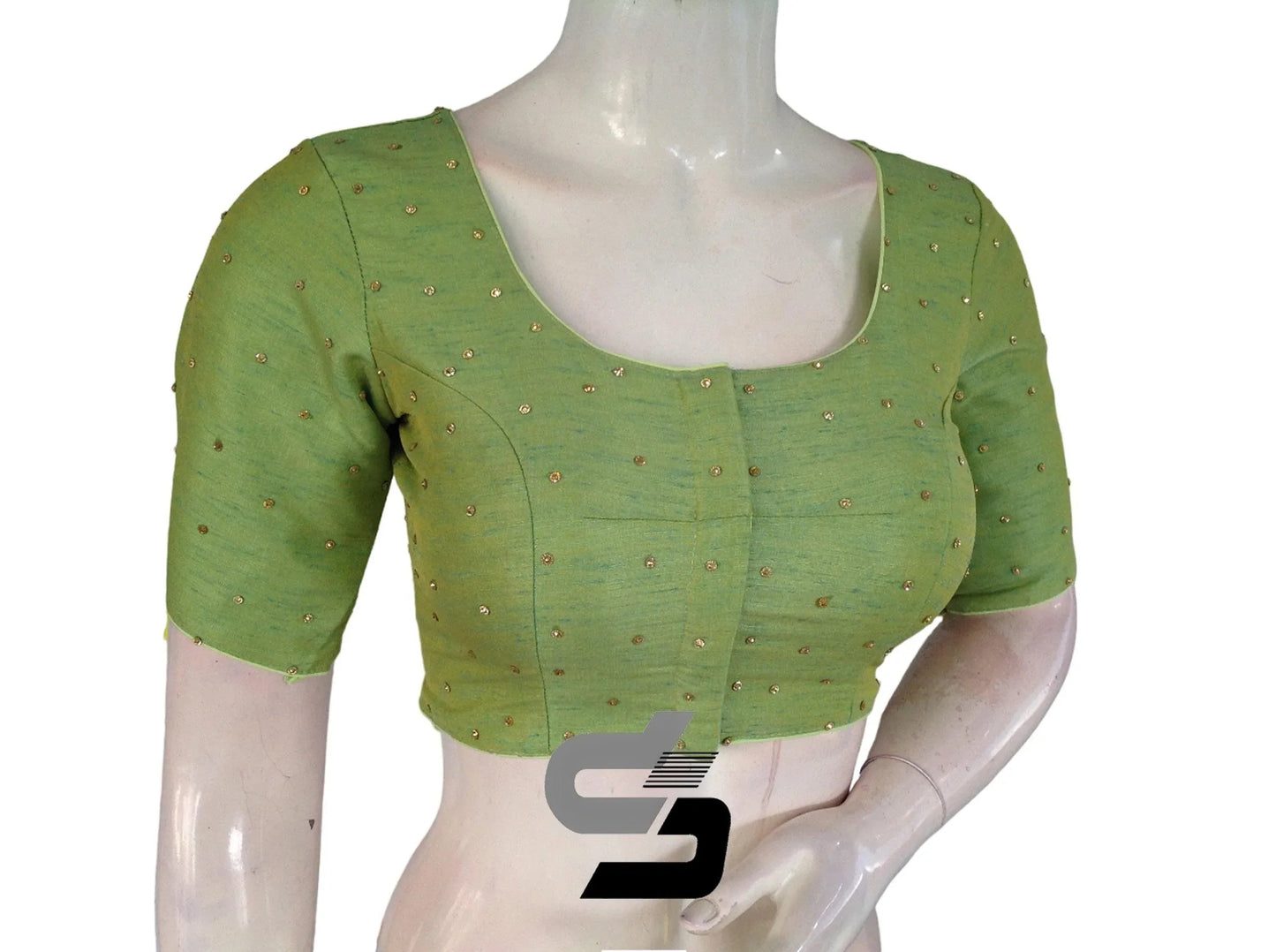 Emerald Green, Readymade Moti Blouse in Elegance - D3blouses