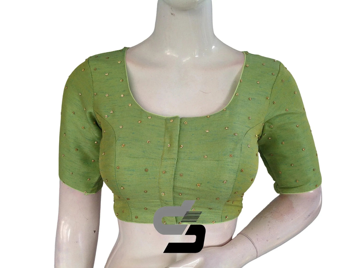 Emerald Green, Readymade Moti Blouse in Elegance - D3blouses