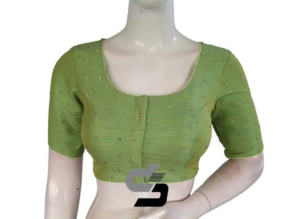 Emerald Green, Readymade Moti Blouse in Elegance - D3blouses