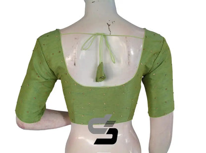 Emerald Green, Readymade Moti Blouse in Elegance - D3blouses