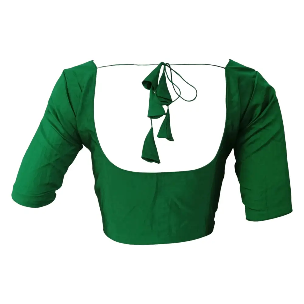 Emerald Green Silk Cotton Blouse - Timeless & Elegant - D3blouses