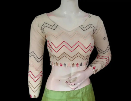 Ethical Fashion, Exquisite Style: Designer Khadi Cotton Readymade Saree Blouses - D3blouses