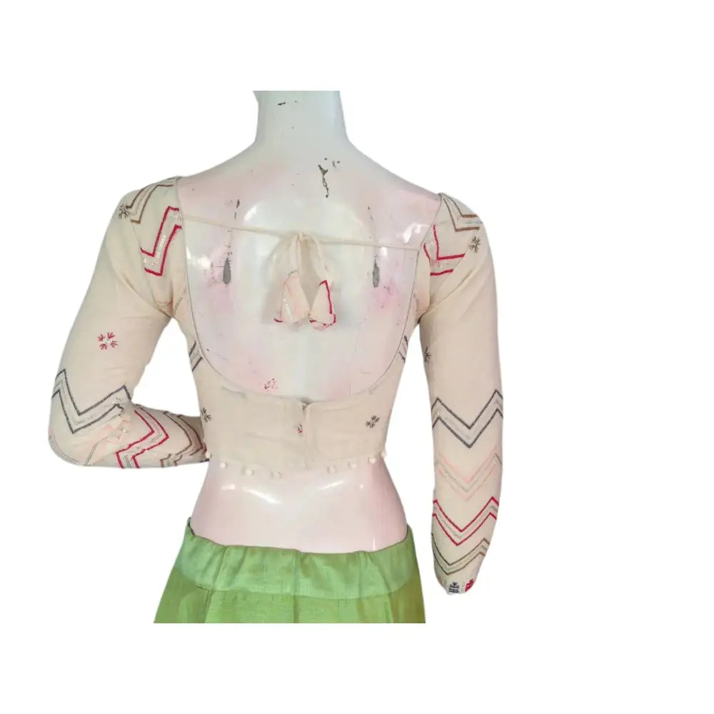 Ethical Fashion, Exquisite Style: Designer Khadi Cotton Readymade Saree Blouses - D3blouses