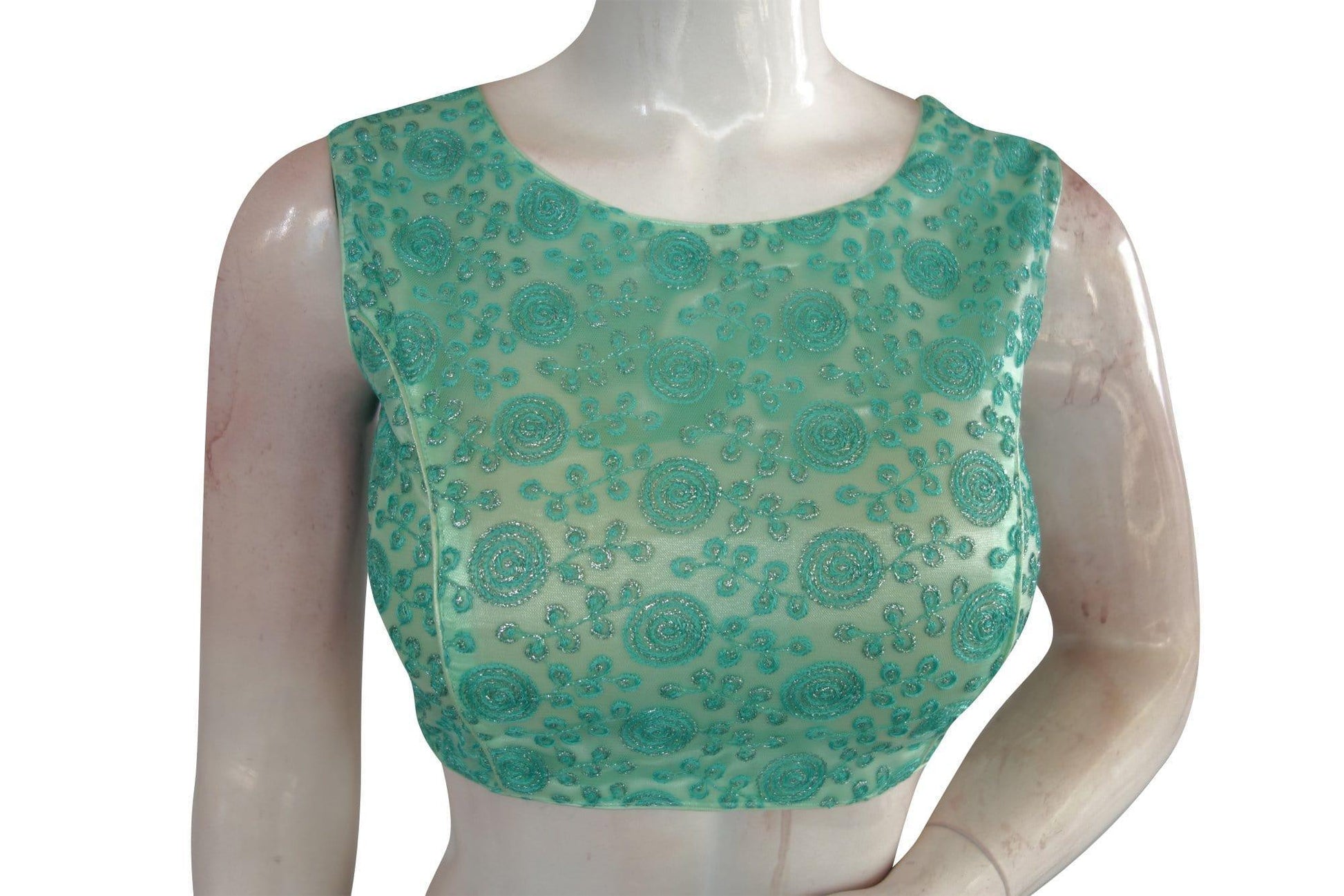 Exclusive Designer Floral Netted Readymade Saree Blouse - D3blouses