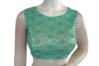 Exclusive Designer Floral Netted Readymade Saree Blouse - D3blouses