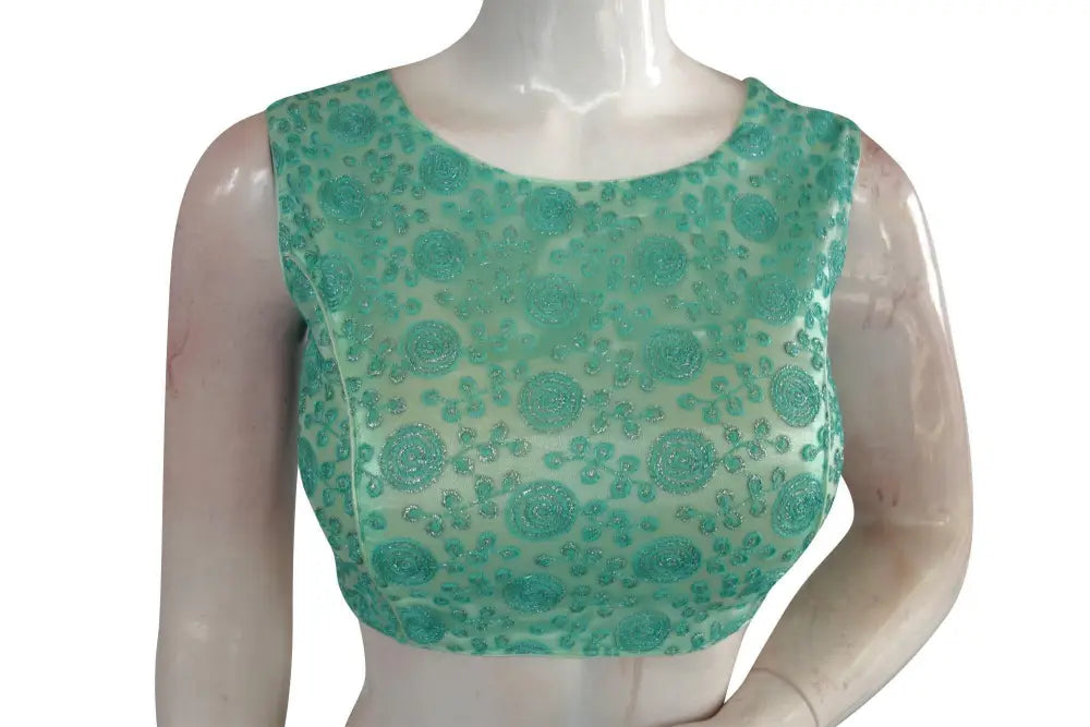 Exclusive Designer Floral Netted Readymade Saree Blouse - D3blouses