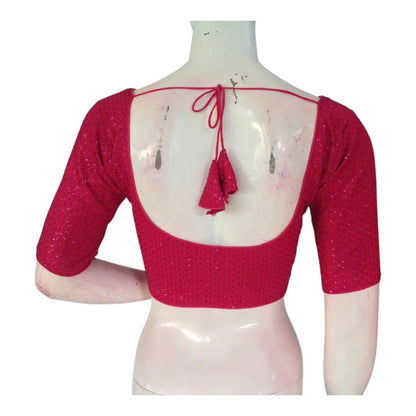 Exquisite Pink Color Semi Silk Designer Readymade Saree Blouse - D3blouses