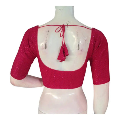 Exquisite Pink Color Semi Silk Designer Readymade Saree Blouse - D3blouses