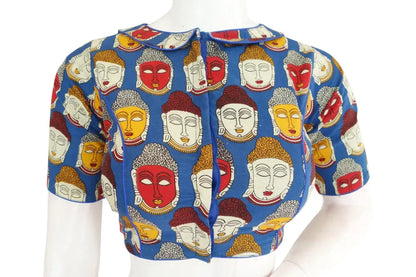 Fashionable Kalamkari Designer Cotton Saree Blouse, Ready-to-Wear - D3blouses