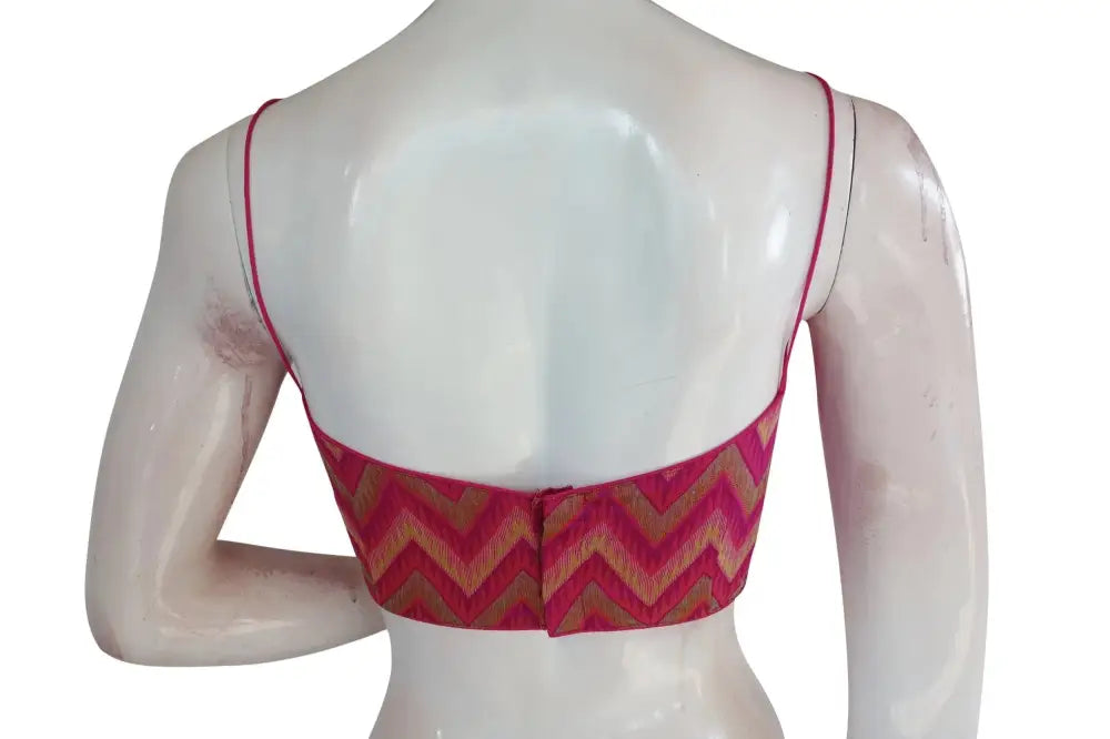 Fashionable Multi Ikkat Silk Designer Blouse - Spaghetti Strap Trend - D3blouses