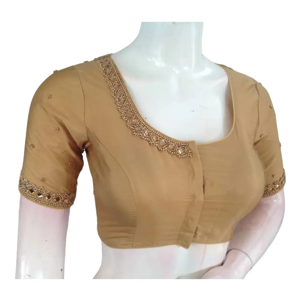 Festive Radiance: Metallic Gold Wedding Saree Blouses for Celebrations - D3blouses