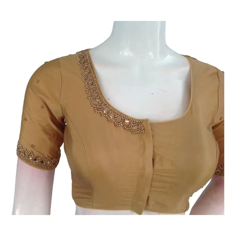Festive Radiance: Metallic Gold Wedding Saree Blouses for Celebrations - D3blouses