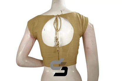 Gold Color Embroidery Party Wear Readymade Blouse - D3blouses