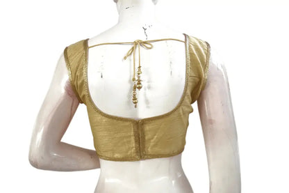 Gold Color Embroidery Party Wear Readymade Blouse - D3blouses