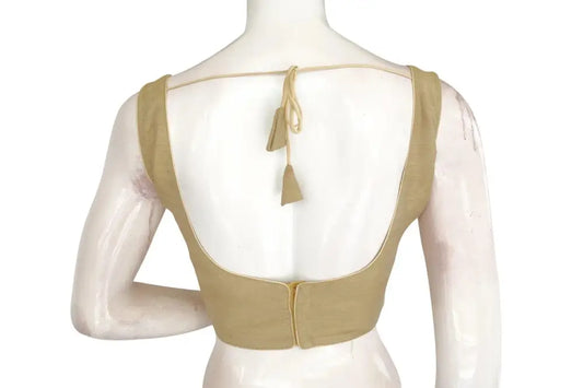Golden Chic Plain Silk Designer Readymade Blouse - D3blouses