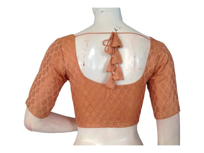 Golden Elegance, Buy Brocade Silk Saree Readymade Blouses Online - D3blouses