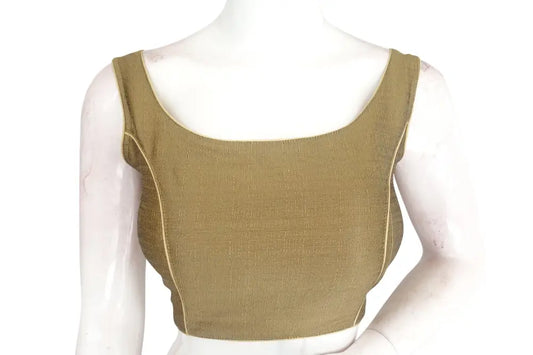 Golden Glow, Plain Silk Designer Readymade Blouse - D3blouses