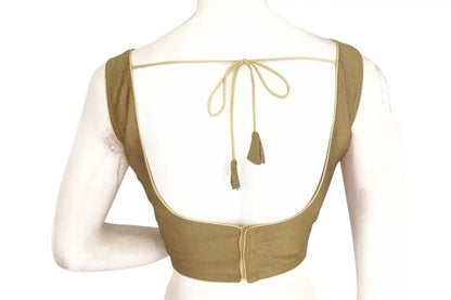 Golden Glow, Plain Silk Designer Readymade Blouse - D3blouses