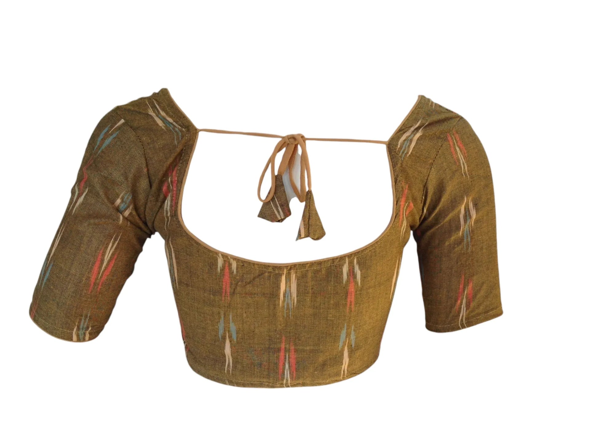 Golden Glow: Readymade Dark Mustard Cotton Saree Blouse - D3blouses