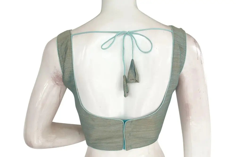 Graceful Grey, Plain Silk Designer Readymade Blouse - D3blouses