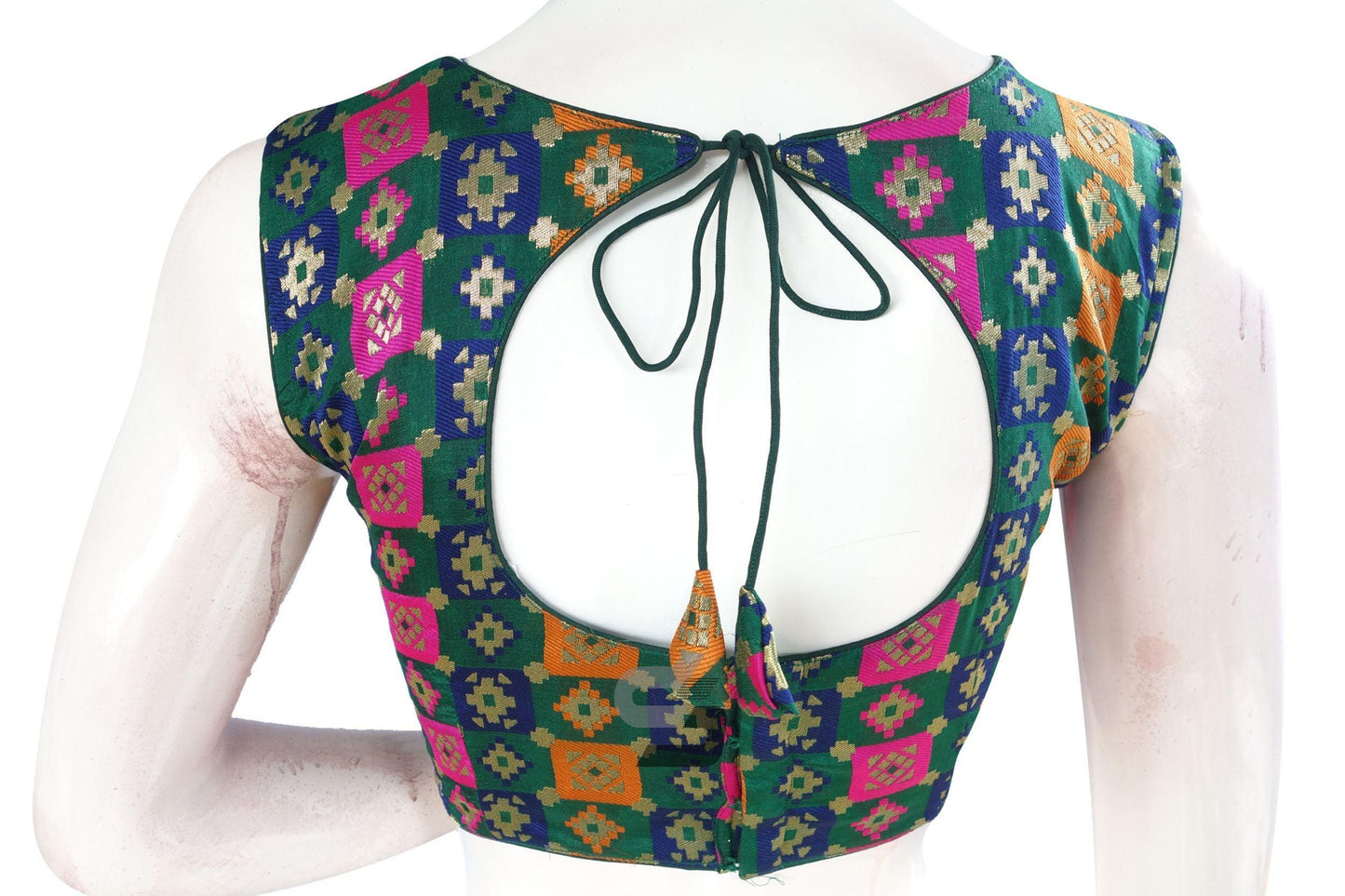 Green Color Brocade silk Designer Blouse - D3blouses