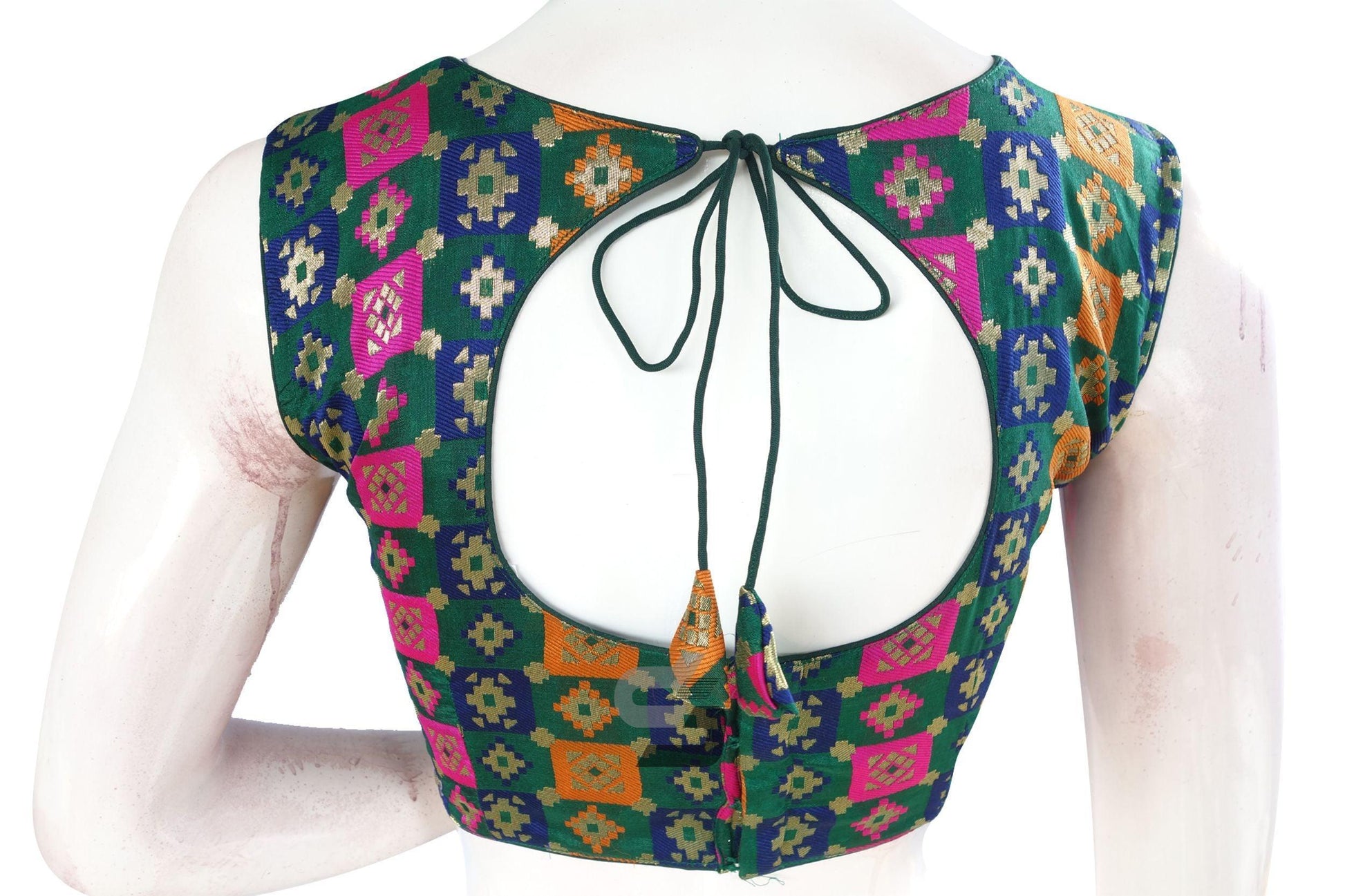 Green Color Brocade silk Designer Blouse - D3blouses