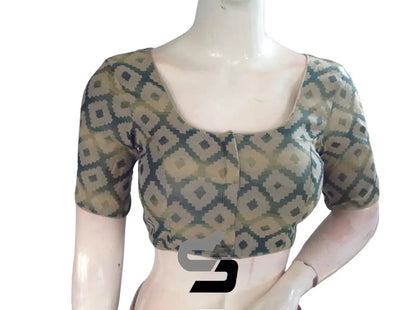 Green Color Multi silk Readymade Blouse, Indian Saree Blouse - D3blouses