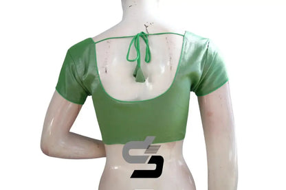 Green Elegance, Plain Tissue Readymade Blouses - D3blouses