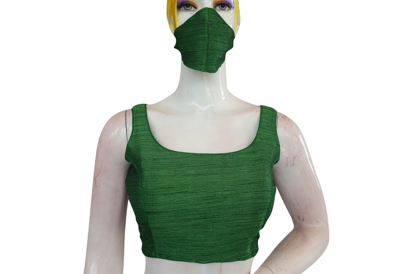 Green Semi-Silk Designer Saree Blouse, Elevate Your Look - D3blouses