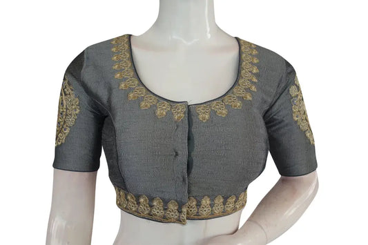 Grey Color Cut Work Designer Readymade Saree Blouses - D3blouses