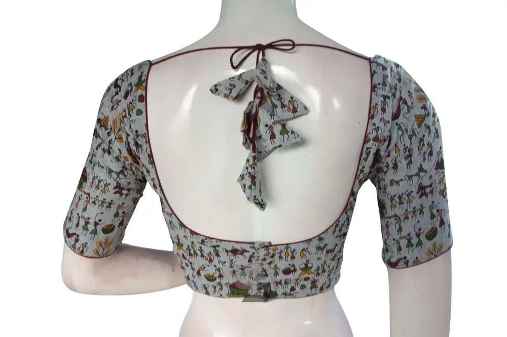 Grey Color Jute Cotton Readymade Designer Blouse - D3blouses