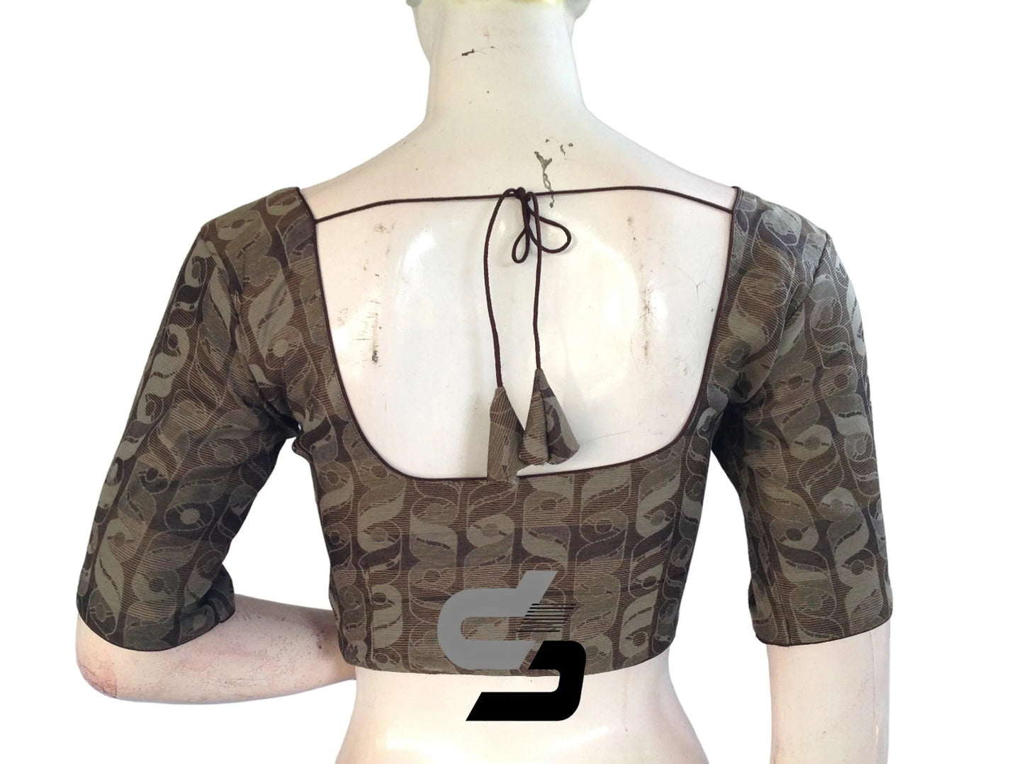 Grey Color Multi silk Readymade Blouse, Indian Saree Blouse - D3blouses