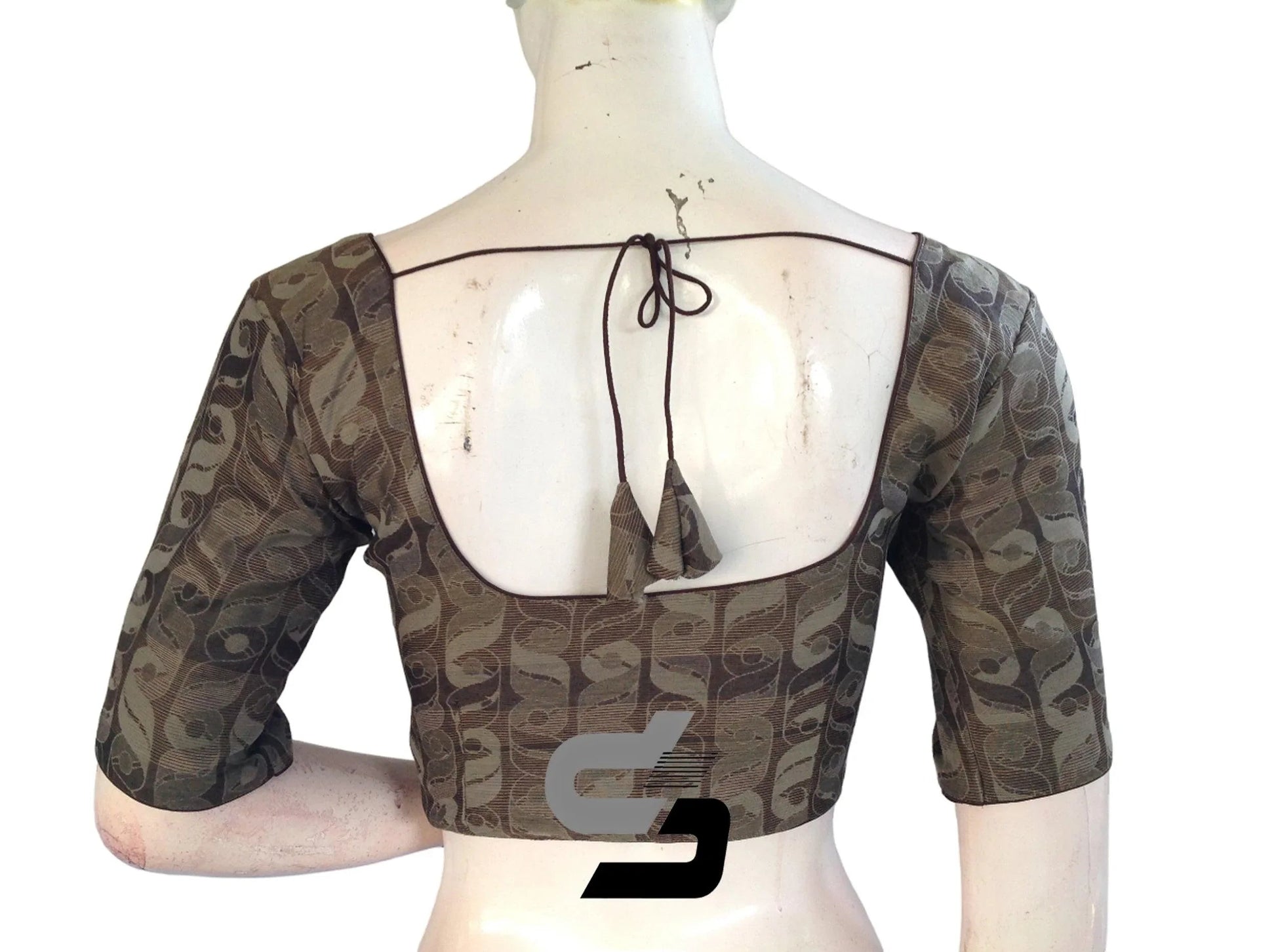 Grey Color Multi silk Readymade Blouse, Indian Saree Blouse - D3blouses