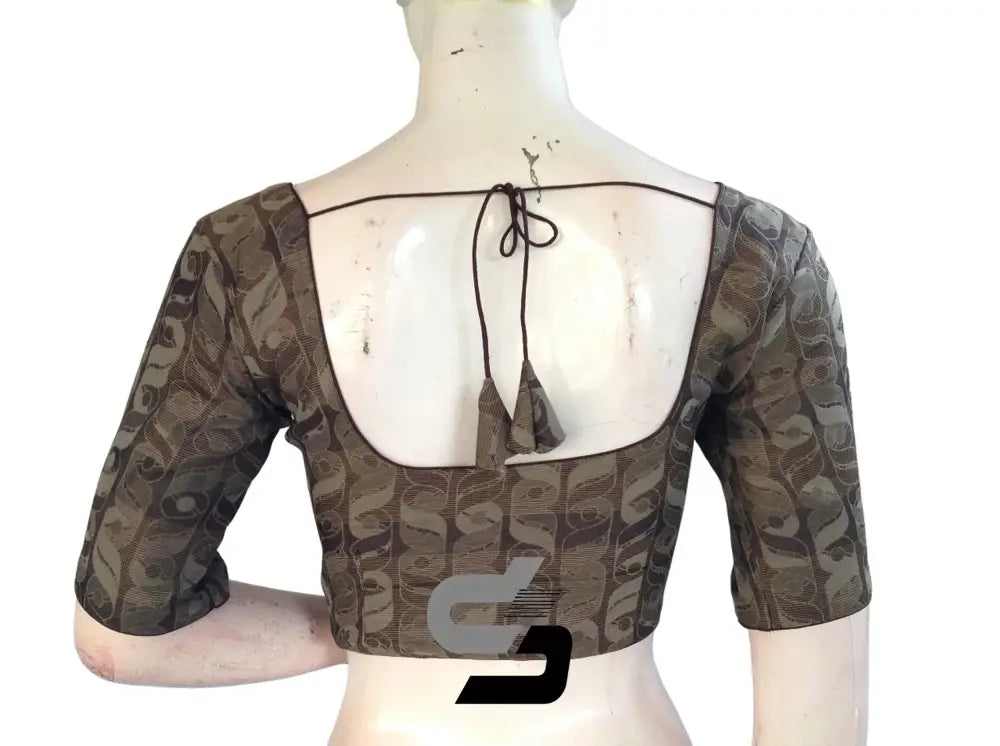 Grey Color Multi silk Readymade Blouse, Indian Saree Blouse - D3blouses