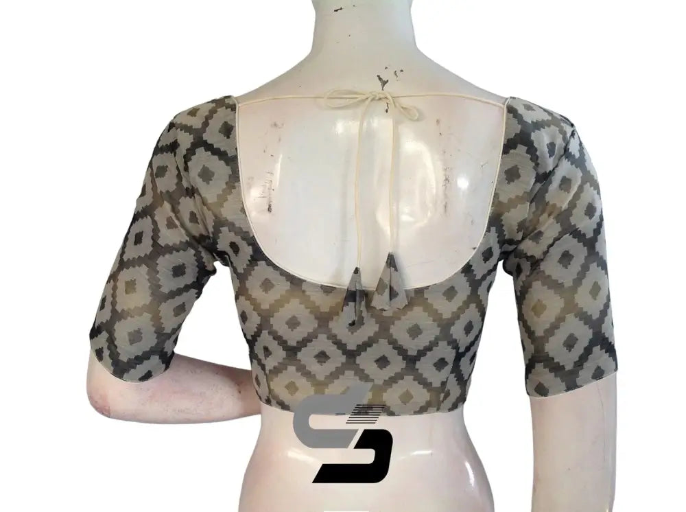 Grey Color Multi silk Readymade Blouse, Indian Saree Blouse - D3blouses