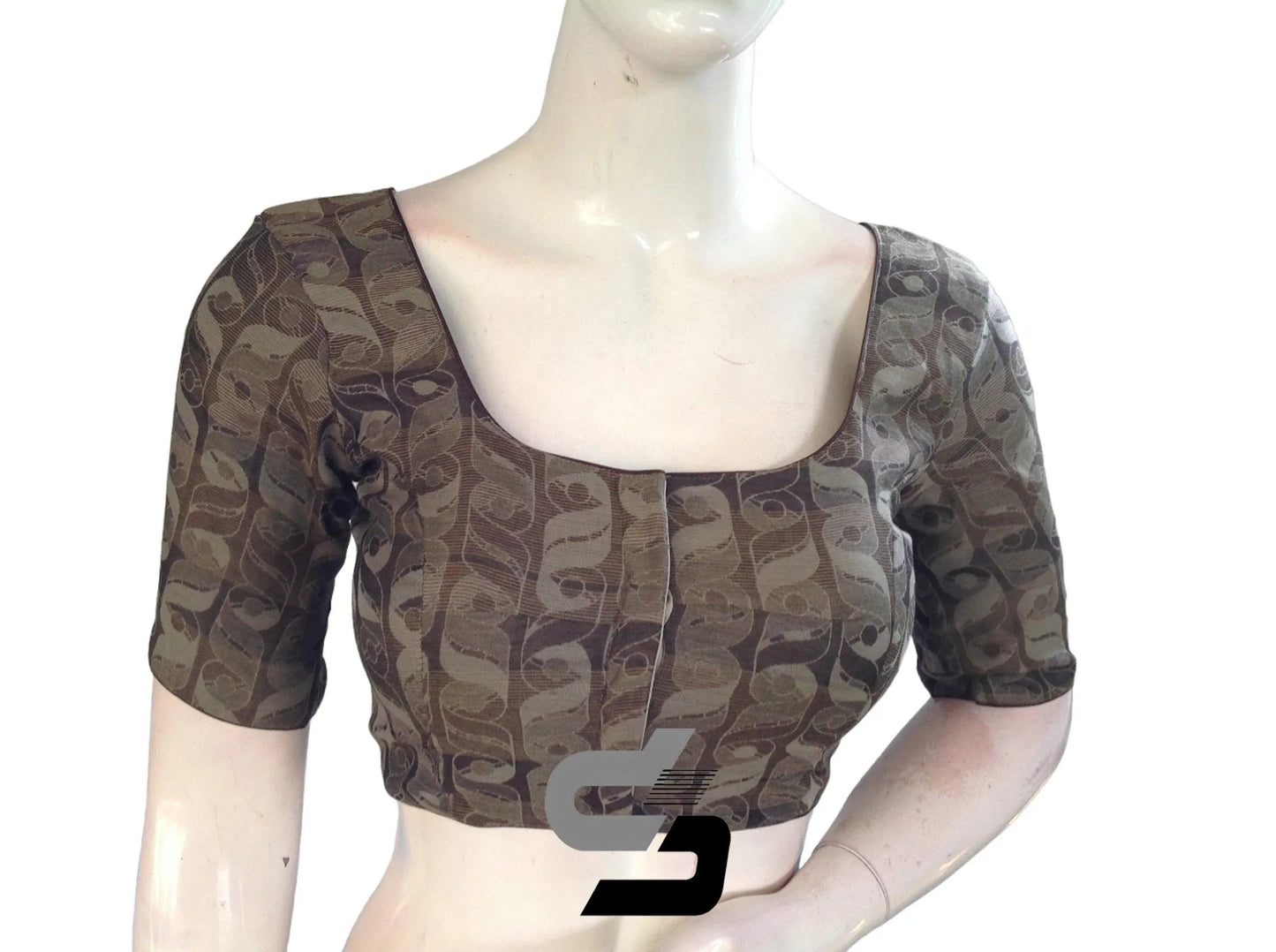 Grey Color Multi silk Readymade Blouse, Indian Saree Blouse - D3blouses